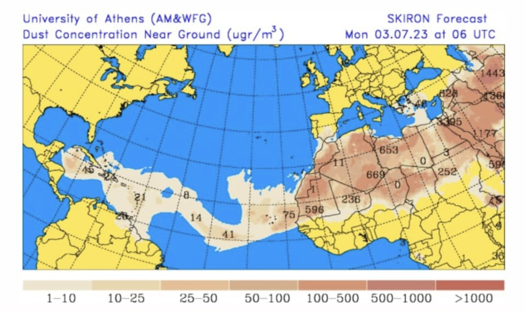 Saharan Dust makes it feel really hot