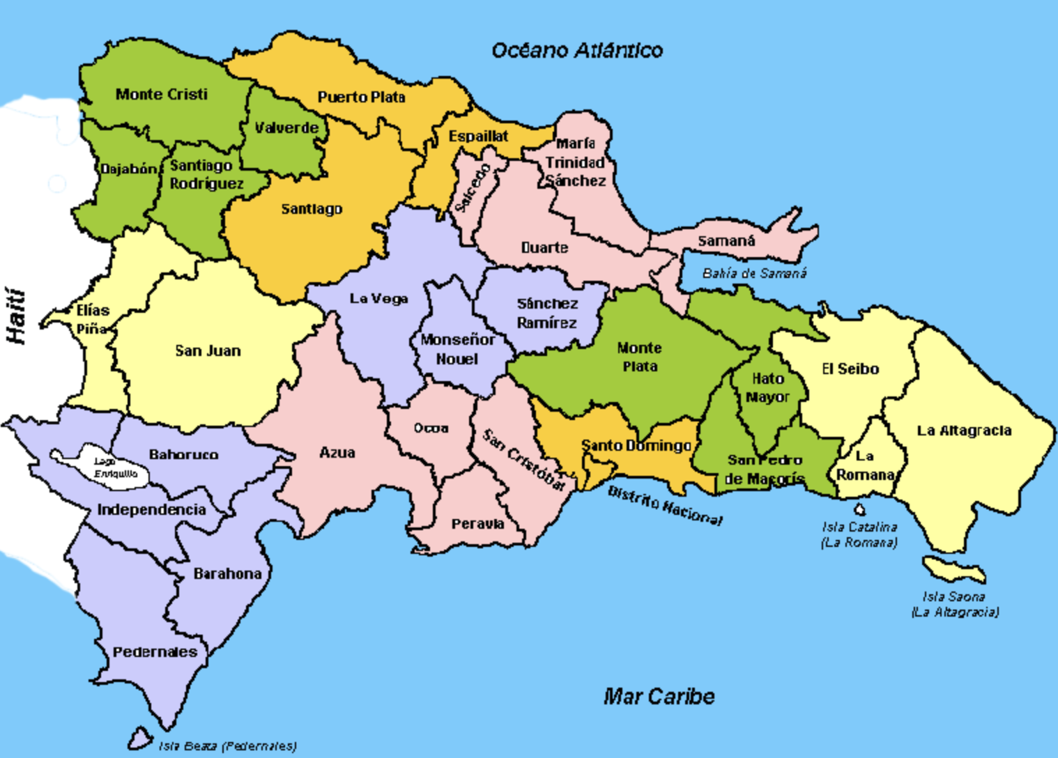 Which are the smallest and the biggest provinces in the Dominican